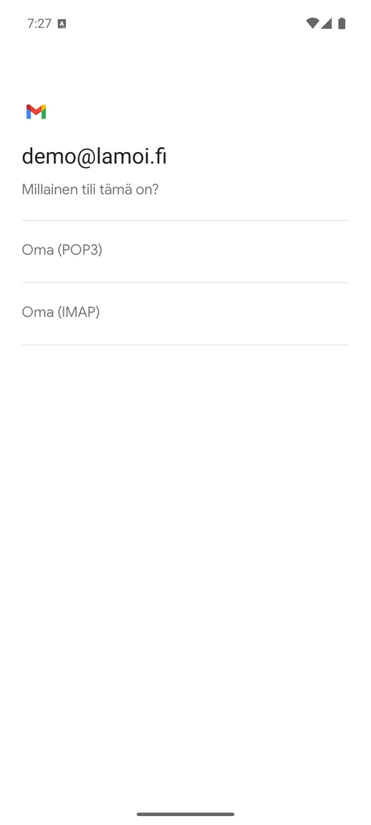 Valitse Oma (IMAP)