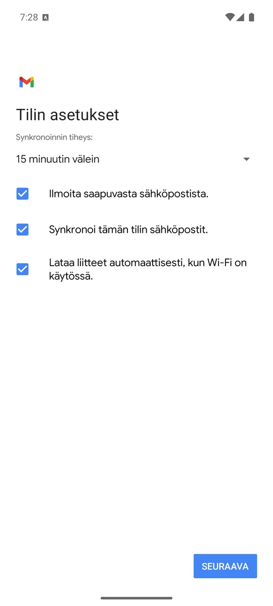 Tilin asetukset